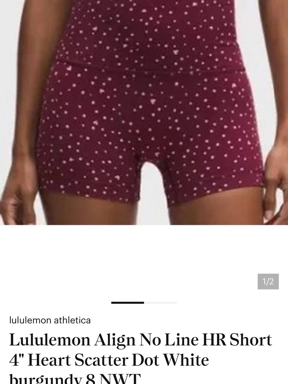 lululemon athletica Align No Line HR Short - Burgundy with White Dot Scatter